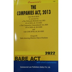 Commercial's The Companies Act, 2013 Bare Act with Short Comments 2022